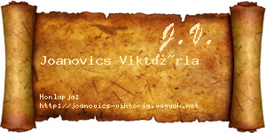 Joanovics Viktória névjegykártya