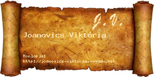Joanovics Viktória névjegykártya